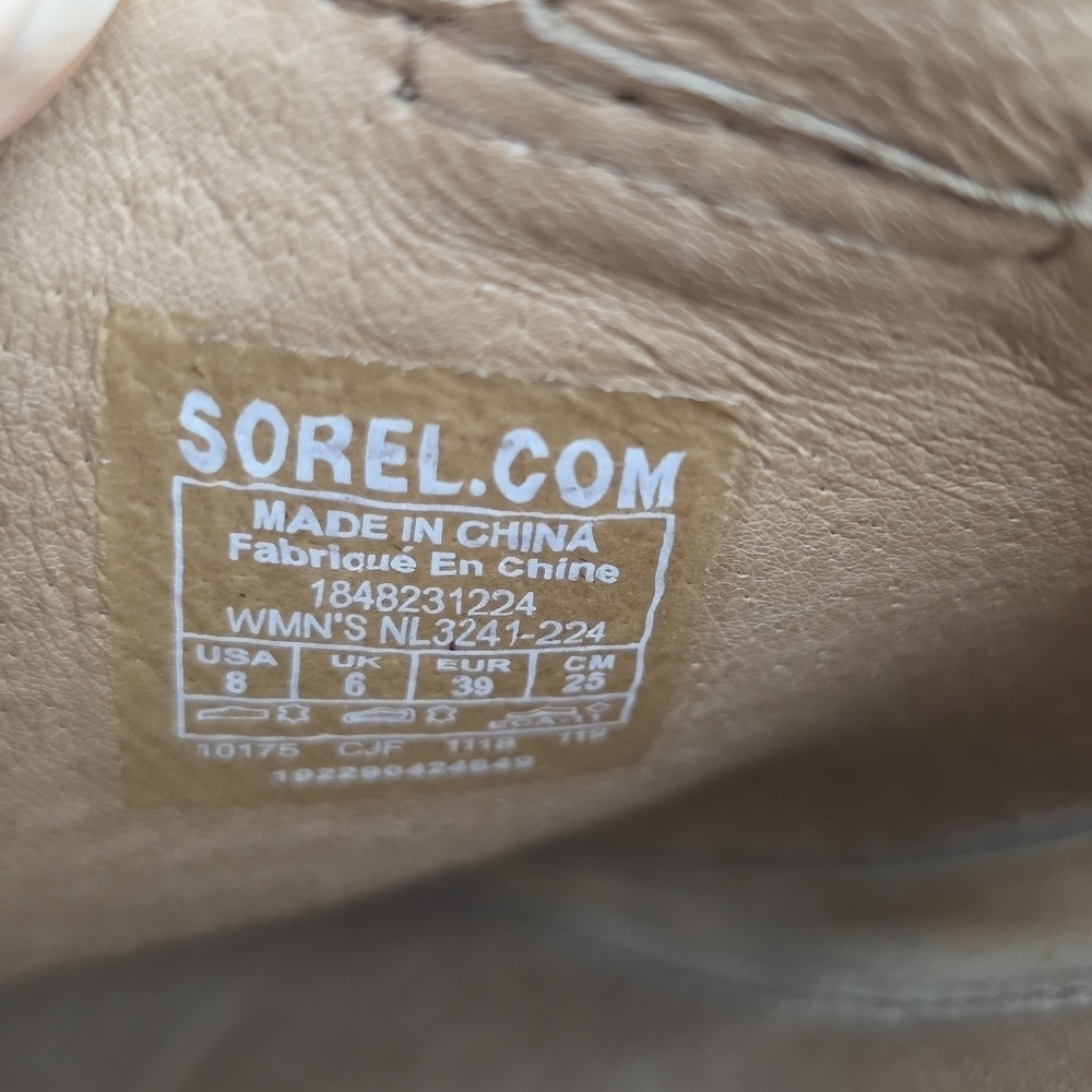 Sorel Womens Nadia Slingback Tan Leather Sandals Heels Shoes NL3241-224 Size 8 - Picture 11 of 11